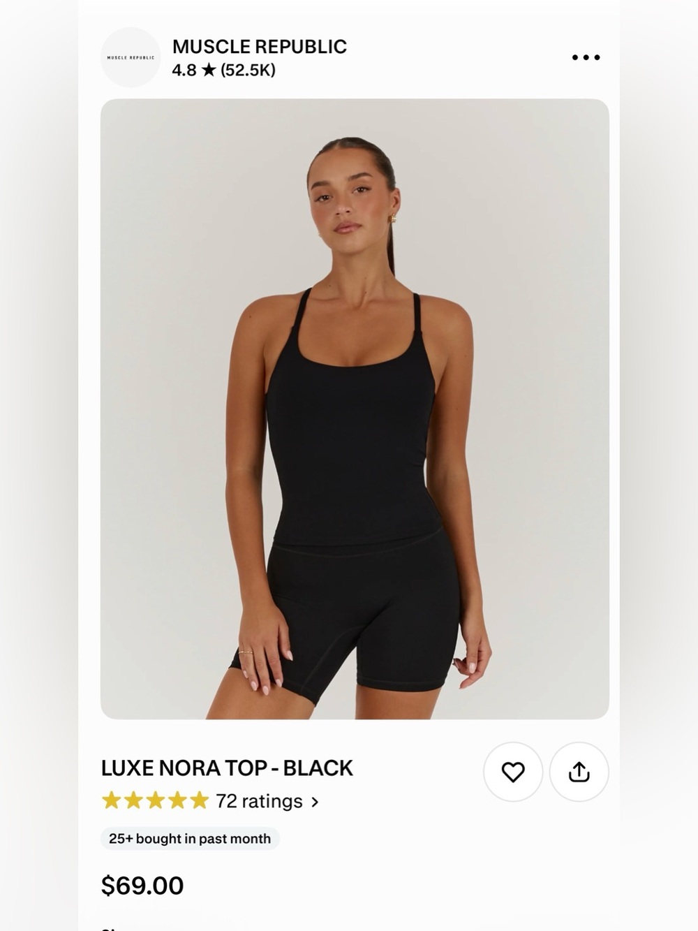 (Never Worn) Muscle Republic Luxe Nora Black Tank Top